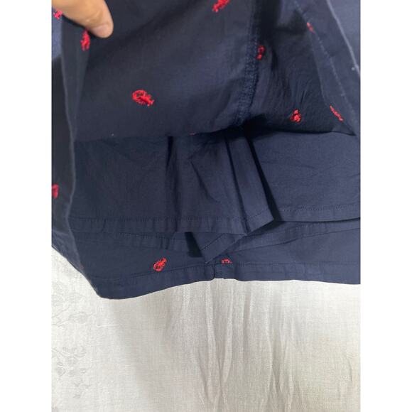 Croft Barrow VTG Skort 6 Navy Blue Red Embroidered Lobsters Shorts Skirt Stretch - Picture 3 of 10
